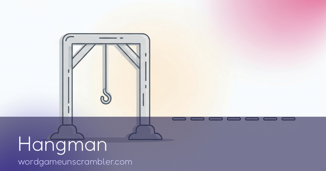 Line-art gallows with blank letters — Hangman game