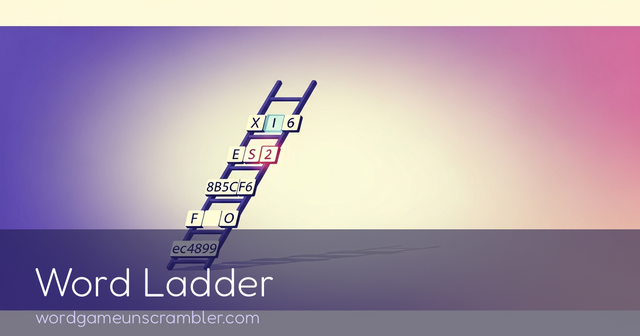Stacked word tiles forming a ladder — Word Ladder solver